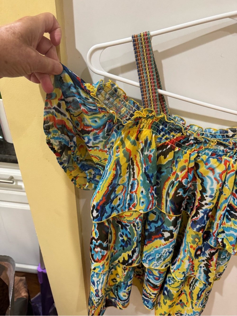My Collection Boho Colorful Ruffled Top - Picture 3 of 6